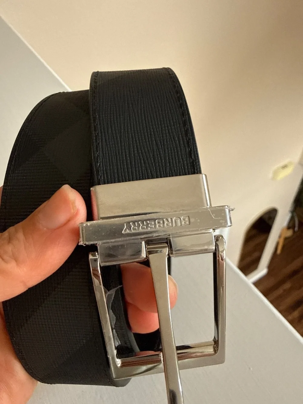 Burberry Louis Reversible Check Belt- Size 34 NWOT